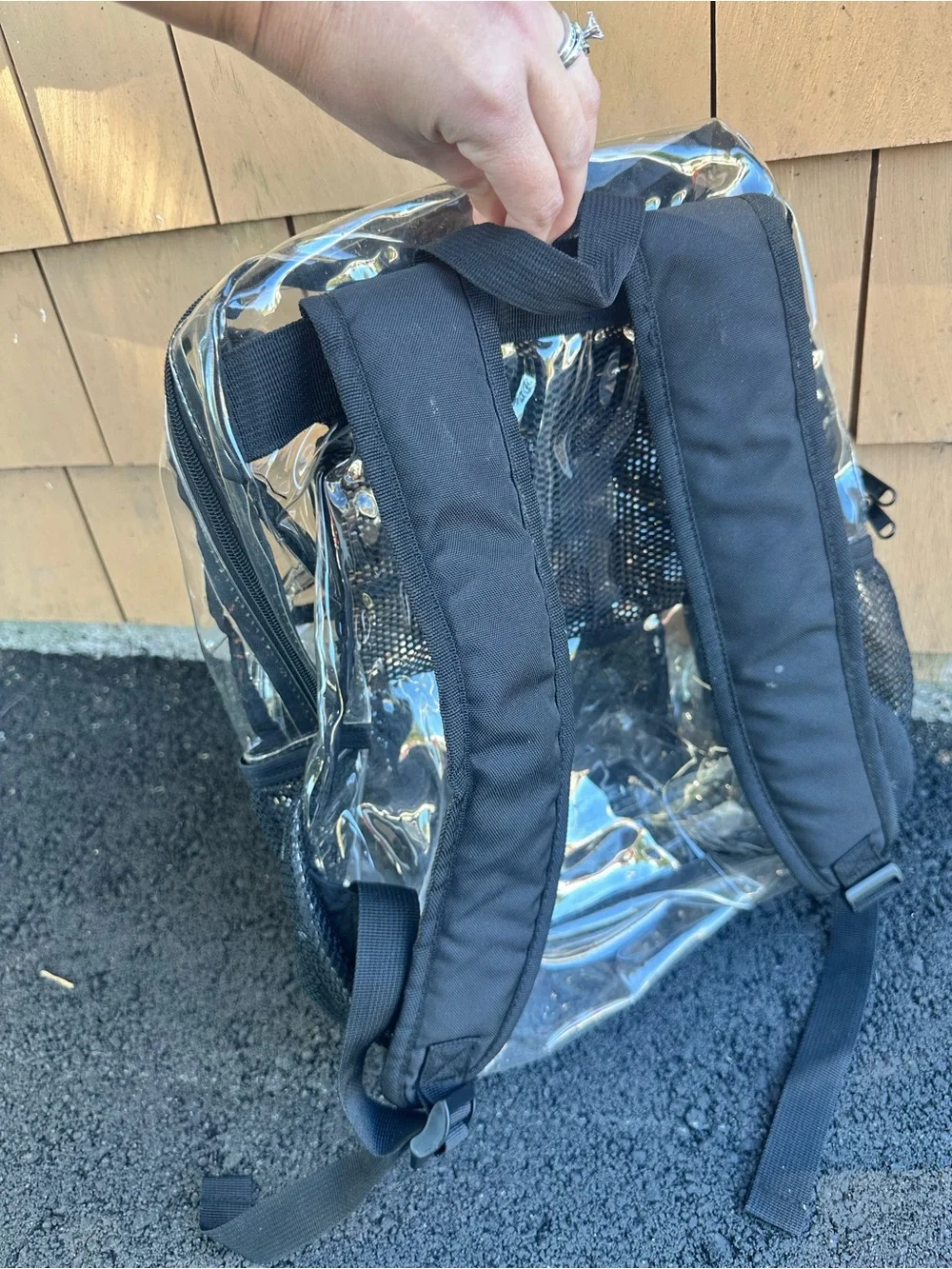 Clear Backpack with Black Trim